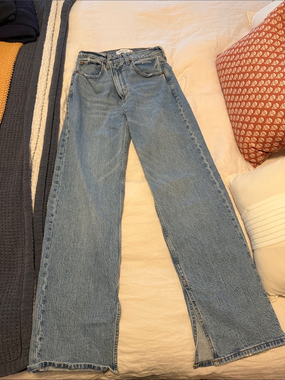 Abercrombie & Fitch Light Blue Wide-Leg Jeans